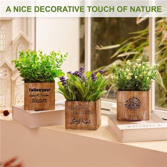 Artificial Plants & Flowers with Nightlight, Potted Fake Plants for Home Decor - Picture 4 of 7